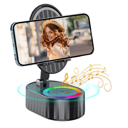 🔥HOT SALE 💥2025 Upgraded Cell Phone Stand with Induction Speaker/Power Bank/Atmosphere Light