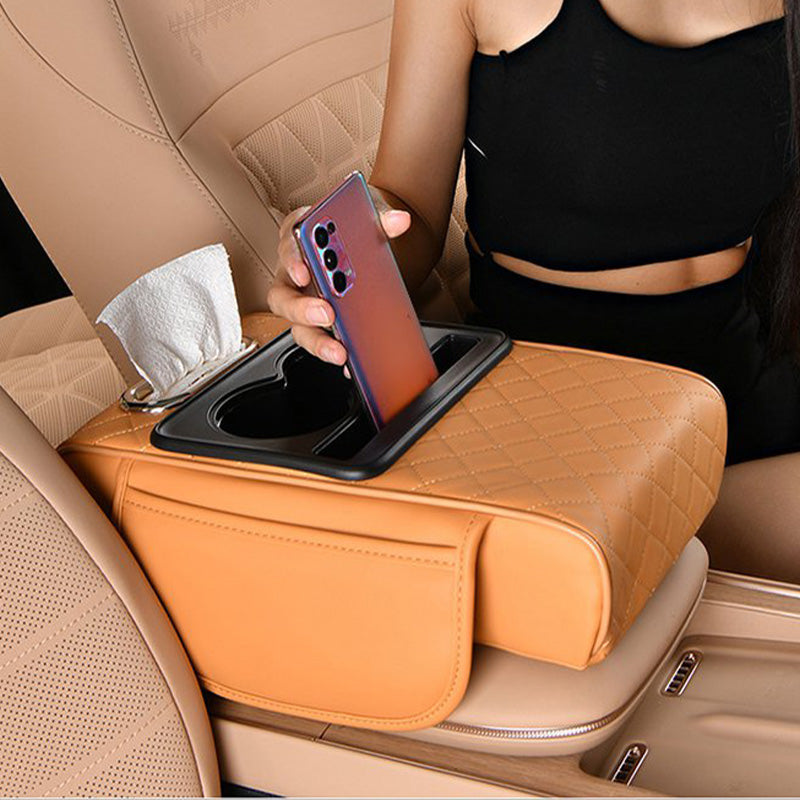 Multifunctional Car Armrest Cushion with Integrated Booster