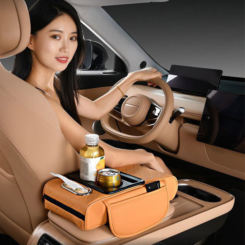 Multifunctional Car Armrest Cushion with Integrated Booster