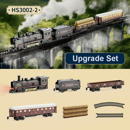 Simulation Vintage Electric Steam Train with Track Toy Set