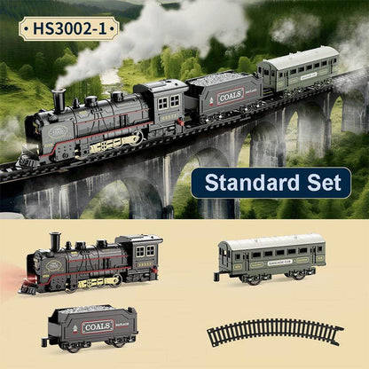 Simulation Vintage Electric Steam Train with Track Toy Set