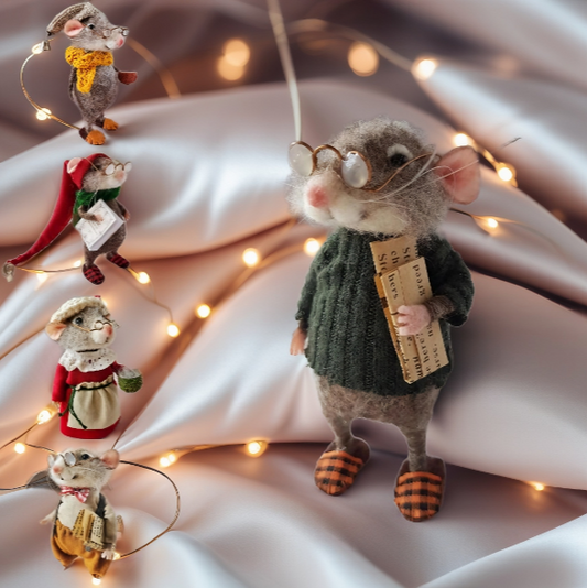 🎅Christmas sale 50% off🎄Cute needle felt mouse for decoration