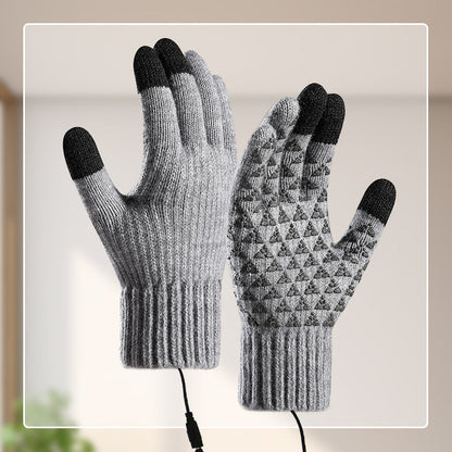 USB Heated Knit Gloves - Touch Screen Friendly