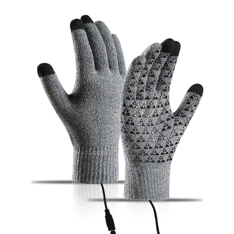 USB Heated Knit Gloves - Touch Screen Friendly