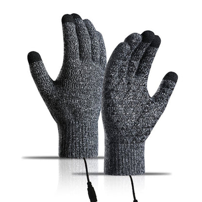 USB Heated Knit Gloves - Touch Screen Friendly