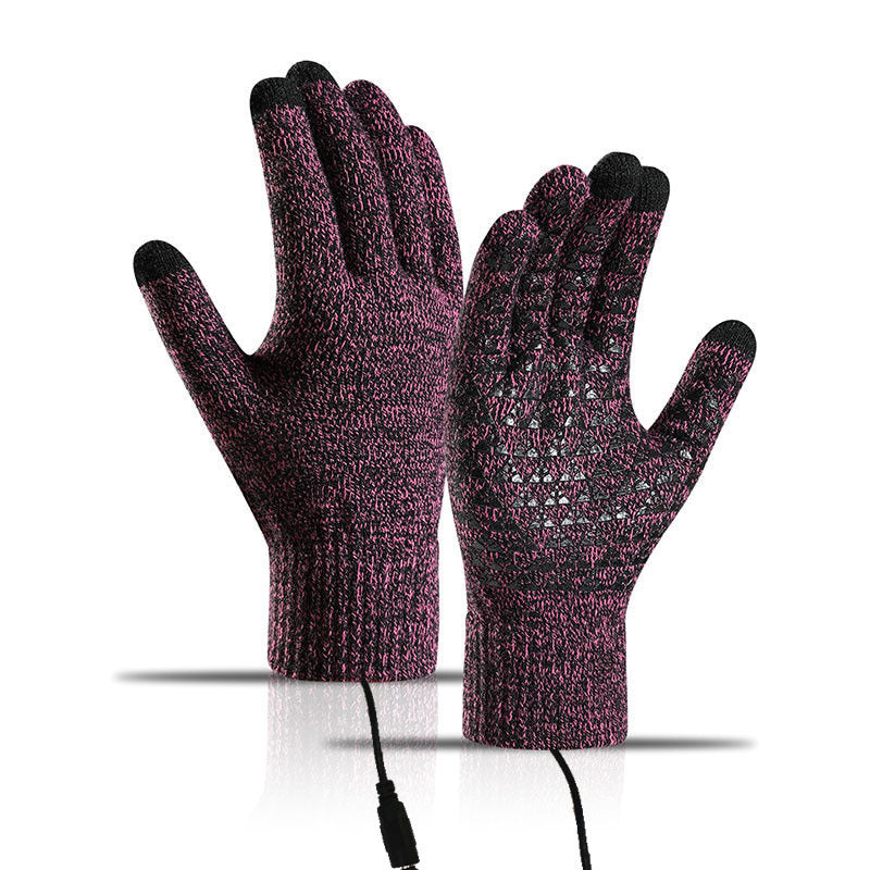 USB Heated Knit Gloves - Touch Screen Friendly