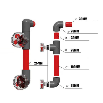 Auto-Rotating 4-Blade Fan Kit for Fish Tank Outlet