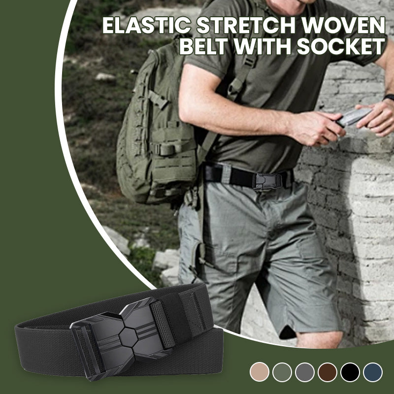 Elastic Stretch Woven Belt with Socket